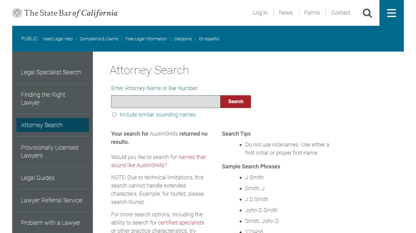 Attorney Search - The State Bar of California